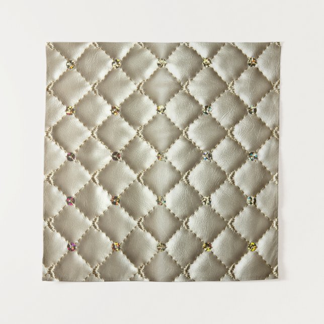 Golden Leather: Luxurious Background Texture Tapestry (Front)