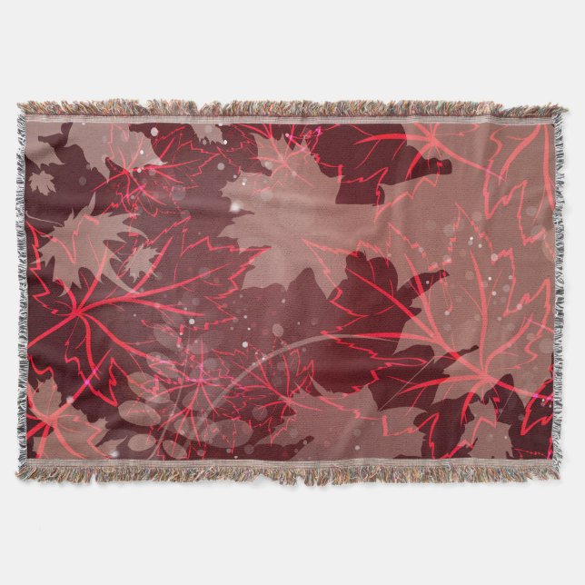 Golden Leaves 1 Throw Blanket (Front)