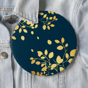 Golden Leaves 8 6 Inch Round Button