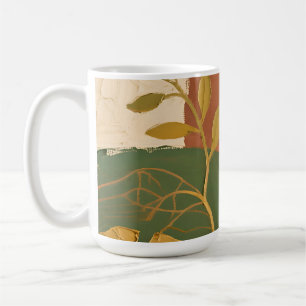 Golden Leaves Abstract Coffee Mug