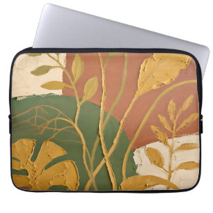 Golden Leaves Abstract Laptop Sleeve