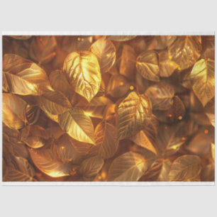 Golden Leaves Decoupage Tissue Paper