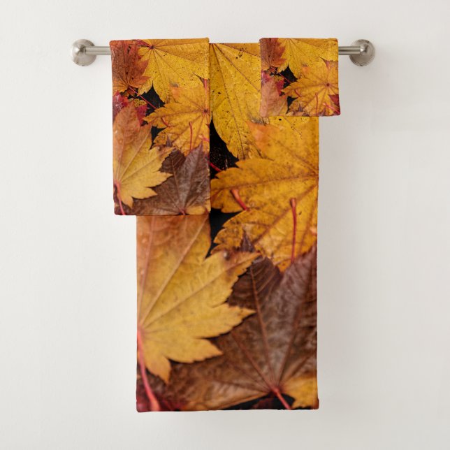 GOLDEN LEAVES OF AUTUMN BATH TOWEL SET (Insitu)