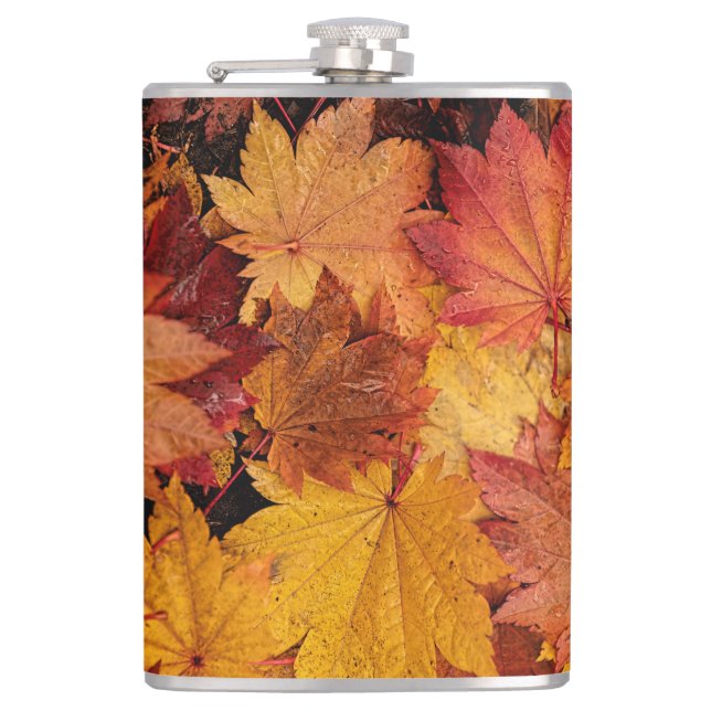 GOLDEN LEAVES OF AUTUMN HIP FLASK (Front)