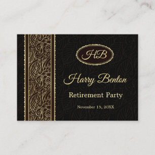Golden leaves on brown Retirement Party Enclosure Card