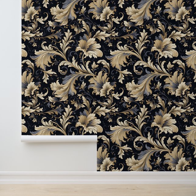 Golden Leaves Pattern Wallpaper (Application)