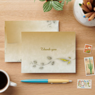Golden leaves thank you envelopes