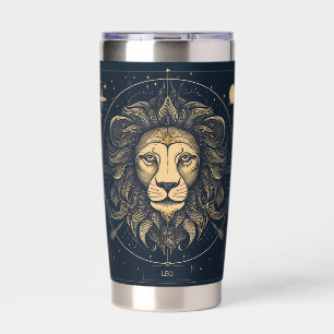 Golden Leo Zodiac Astrology Design Insulated Tumbler