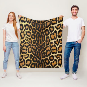 Golden Leopard Chic  🐆 Fleece Blanket
