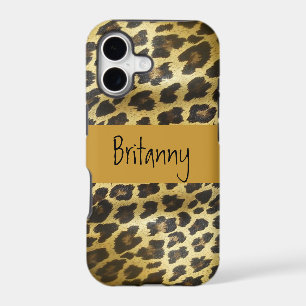 Golden Leopard Fur Animal Print with Name