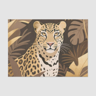 Golden Leopard Jungle Boho Wildlife Tissue Paper