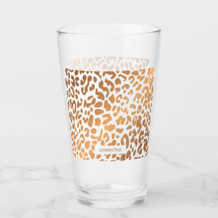 Golden Leopard Print Glass