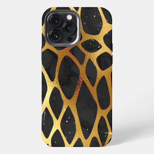 Golden Leopard Print iPhone Case (Back)