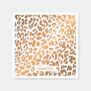 Golden Leopard Print Napkin