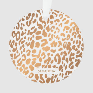 Golden Leopard Print Ornament