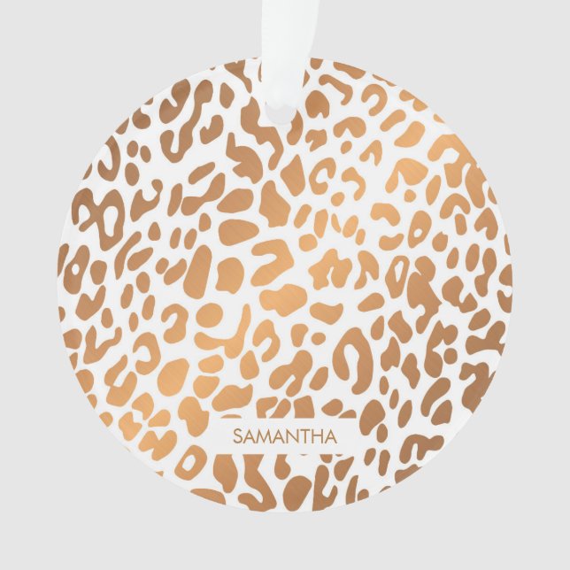 Golden Leopard Print Ornament (Front)