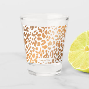 Golden Leopard Print Shot Glass
