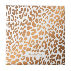 Golden Leopard Print Tile