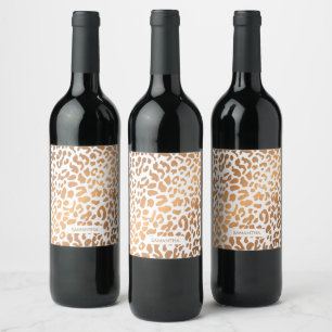 Golden Leopard Print Wine Label
