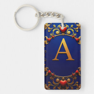 Golden Letter A With Heart Accent Details ✨ Keychain