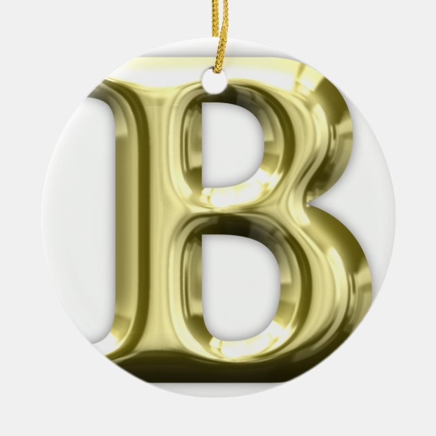 Golden Letter B Shiny Alphabet Ceramic Ornament | Zazzle