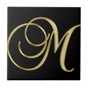 Golden letter m tile