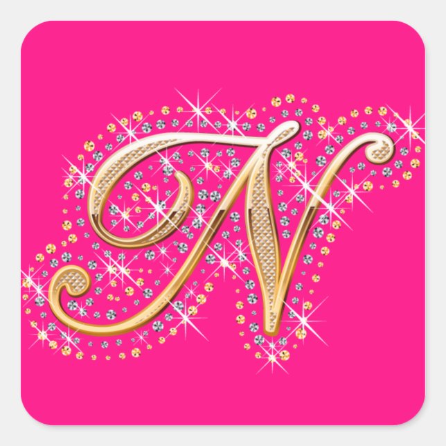 Golden Letter N - Sticker (Front)