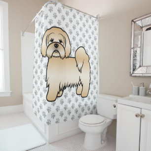 Golden Lhasa Apso Cute Cartoon Dog Illustration