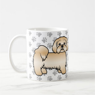 Golden Lhasa Apso Cute Cartoon Dog Illustration Coffee Mug