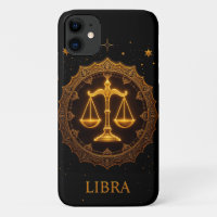 Golden Libra Zodiac Sign Illustration