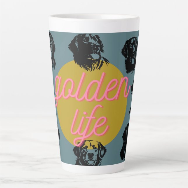 Golden Life Golden Retriever Latte Mug Cup Dog  (Front)