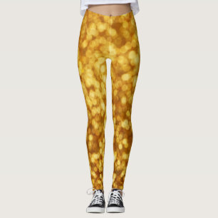Golden Light Bokeh Abstract Background Leggings