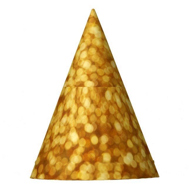 Golden Light Bokeh Abstract Background Party Hat (Front)