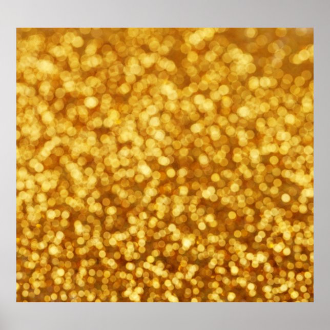 Golden Light Bokeh Abstract Background Poster (Front)