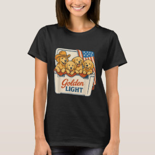 Golden Light Golden Retriever Patriotic Us Flag 4t T-Shirt