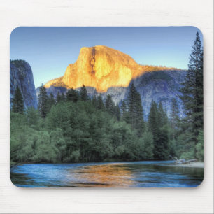Golden Light on Half Dome Mouse Pad