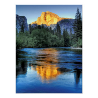 Golden Light on Half Dome Poster