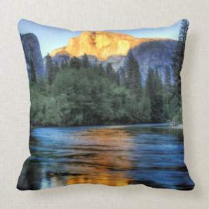 Golden Light on Half Dome Throw Pillow