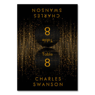 Golden Light Shower   Place Cards with DIY Text