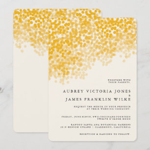 Golden Light Shower   Rustic Wedding Invitations