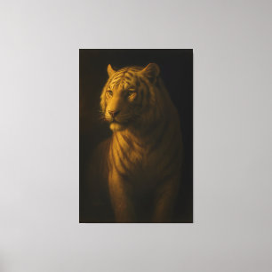 Golden Light White Tiger – Fine Art Portrait Canvas Print