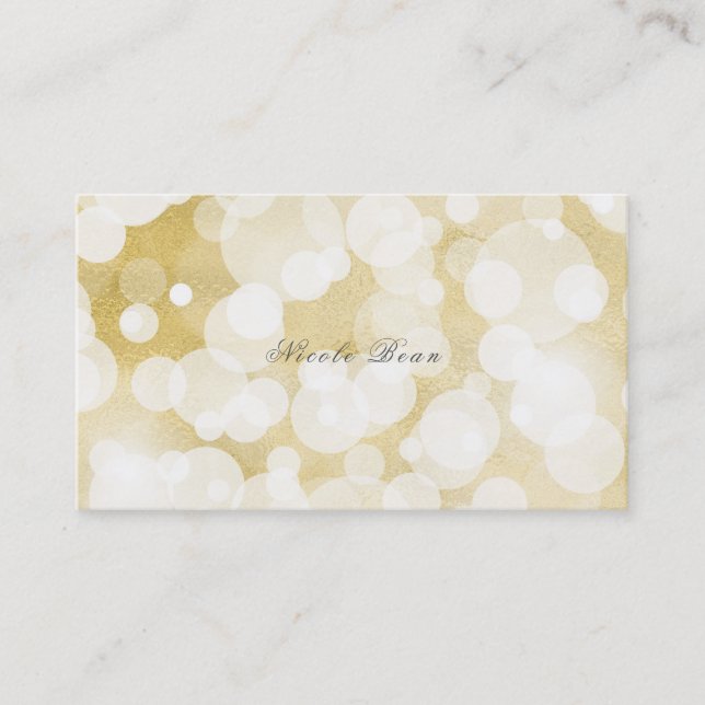 Golden Lights Gold Glam Modern Glam Party Custom Business Card (Front)