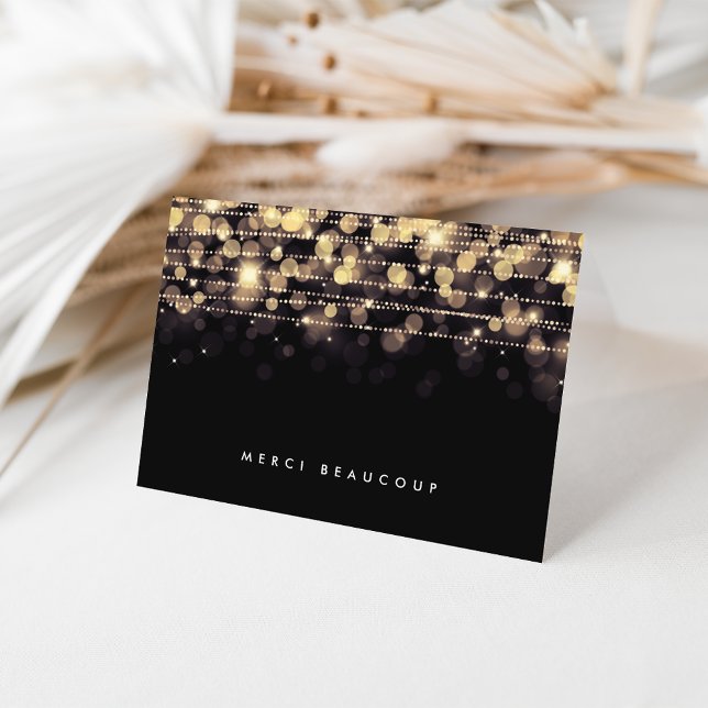 Golden Lights | Merci Beaucoup Thank You Card (Creator Uploaded)