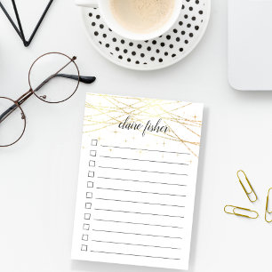 Golden Lights Personalized To Do List Post-it Notes