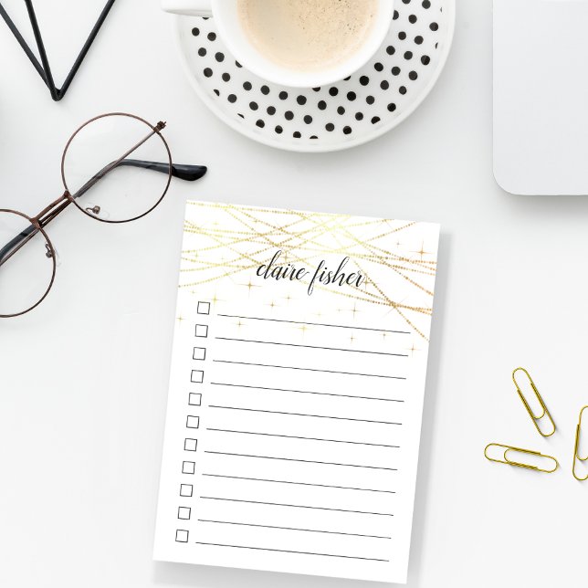 Golden Lights Personalized To Do List Post-it Notes (Creator Uploaded)