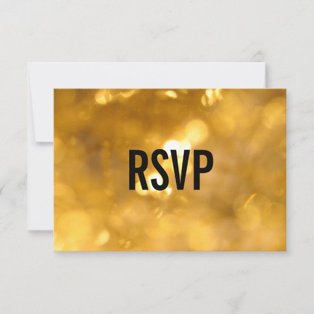 Golden Lights - RSVP Cards (Front)