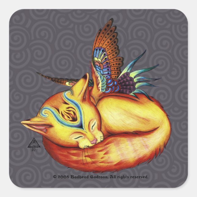 Golden-Like-Sun Square Sticker (Front)