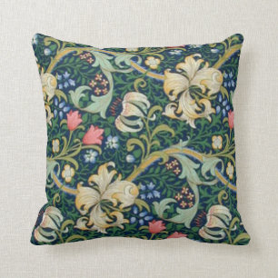 Golden Lilies Throw Pillow