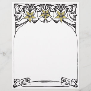 Golden Lily Art Nouveau border