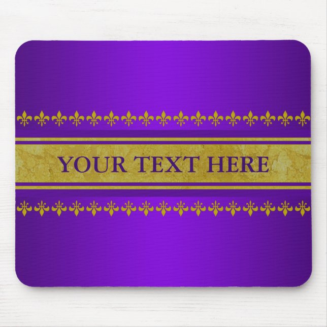 Golden Lily Border + your text & background Mouse Pad (Front)